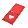 Portaposate In Feltro 23X10X0.3Cm Rosso Con Cuore Bianco