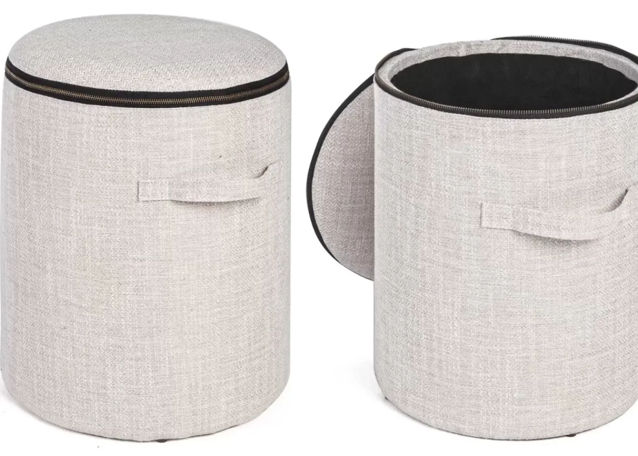 Pouf Radmila Naturale 35Xh44Cm Con Contenitore