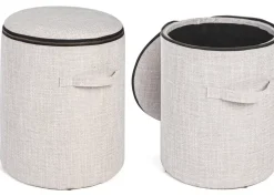Pouf Radmila Naturale 30.5Xh38Cm Con Contenitore