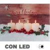 Quadro Natalizio Con Candele Bianche 40X30X1,8Cm Con Microled