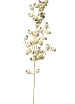 Ramo Con Bacche Crema 80Cm