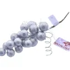 Ramo Glitterato Argento Con Bacche