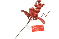 Ramo Glitterato 30Cm Rosso