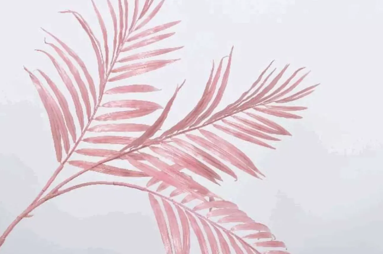 Ramo Natalizio Con Foglie 114Cm Rosa