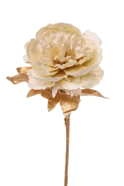 Ramo Oro Con Peonia Crema 70Cm