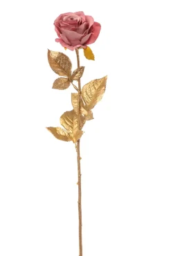 Ramo Oro Con Rosa 65Cm