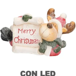 Renna Natalizia Led Con Scritta Merry Christmas