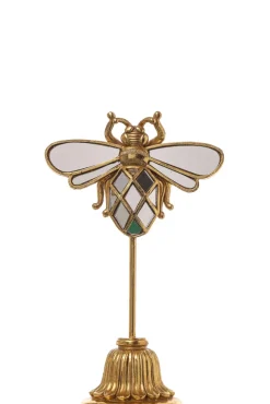 Scarabeo In Resina Su Base Oro 15,5X9X26,5Cm