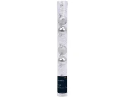 9 Sfere Di Natale D.3Cm Bianco/Argento