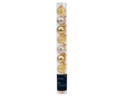 9 Sfere Di Natale D.3Cm Oro/Perla