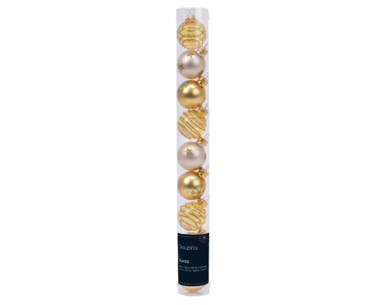 9 Sfere Di Natale D.3Cm Oro/Perla