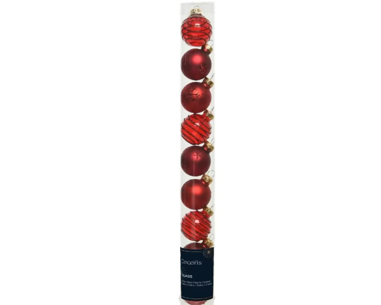 9 Sfere Di Natale D.3Cm Rosso