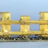 Staccionata In Legno Con 5 Luci A Batteria 35X4X7,5Cm