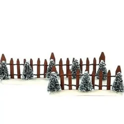 2 Staccionate Con Abeti - Wooden Fence Green Tree