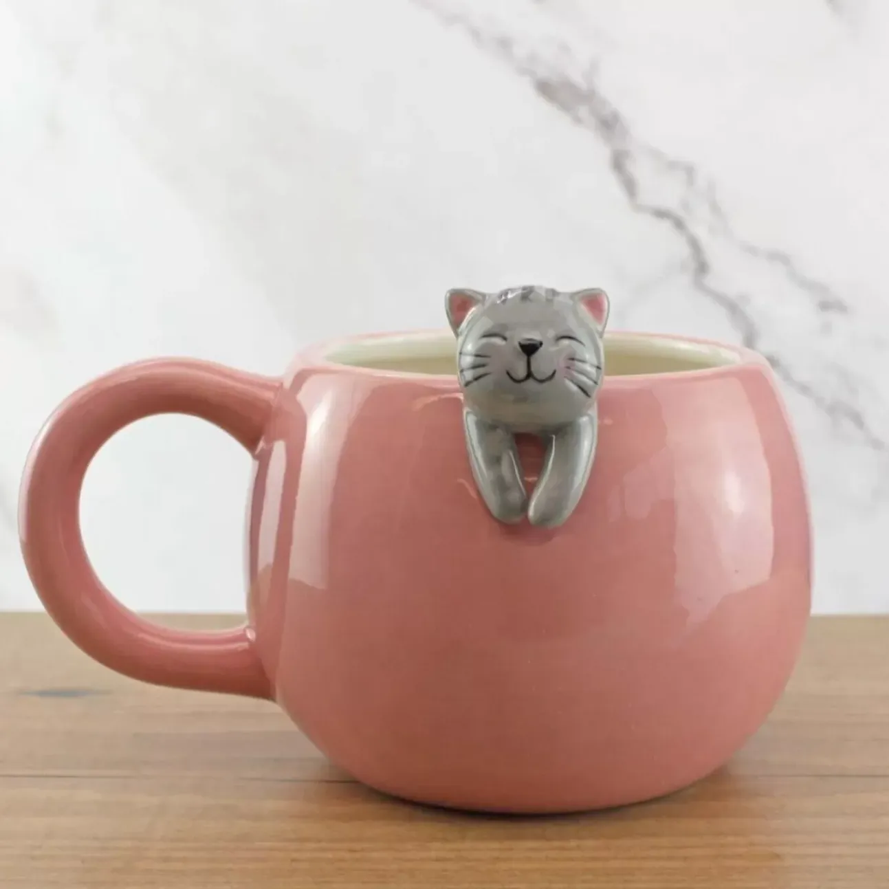 Tazza Mug Rosa Con Gattino 3D 14Cm