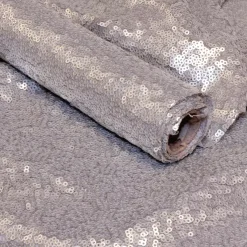 Tessuto Decorativo Con Paillettes 25X300Cm Argento