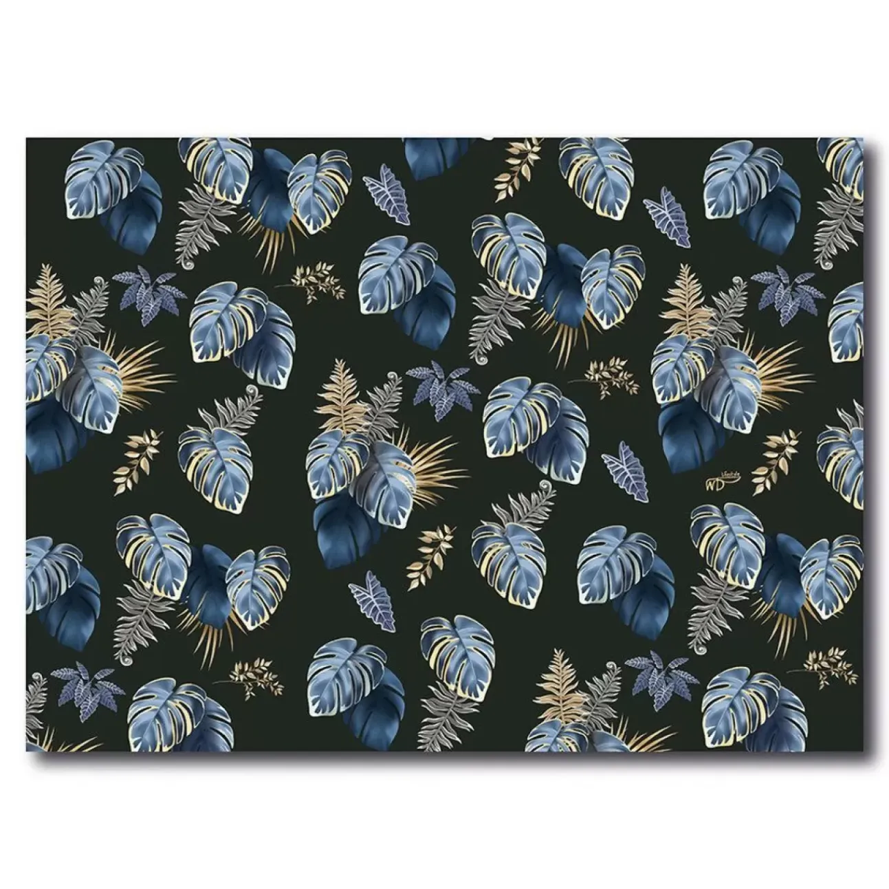 Tovaglietta Americana Foglie Blu 45X30Cm