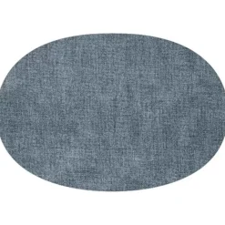 Tovaglietta Ovale Double Face Fabric Blu 34X48Cm
