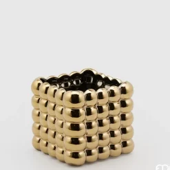 Vaso Cubo Sfere H12X13,5X13,5Cm Oro